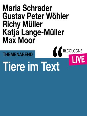 cover image of Tiere im Text--lit.COLOGNE live